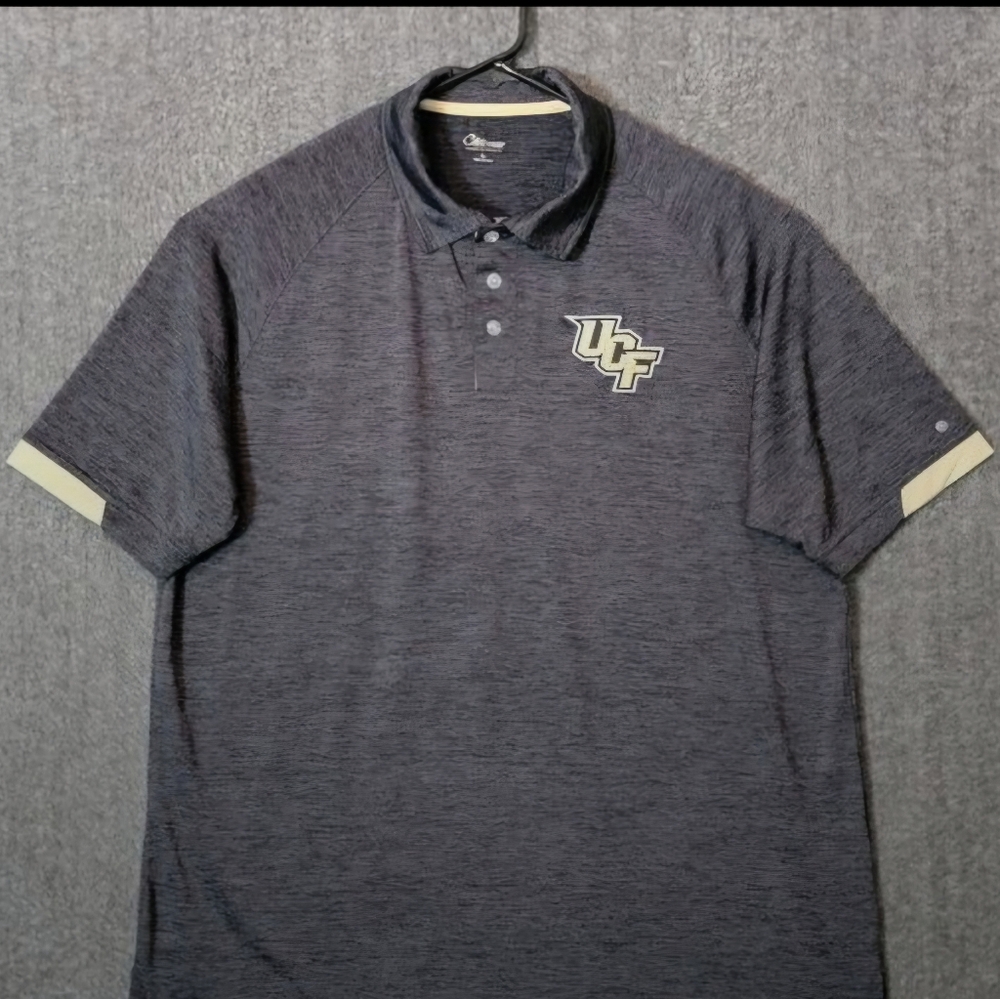 UCF Knights Polo Shirt Mens Large Heather Gray Short Sleeve Casual